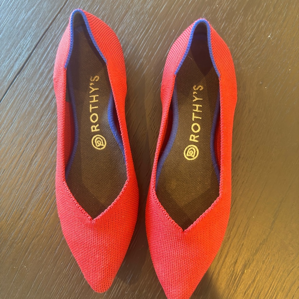 Rothy's Bold Red Pointed Flats